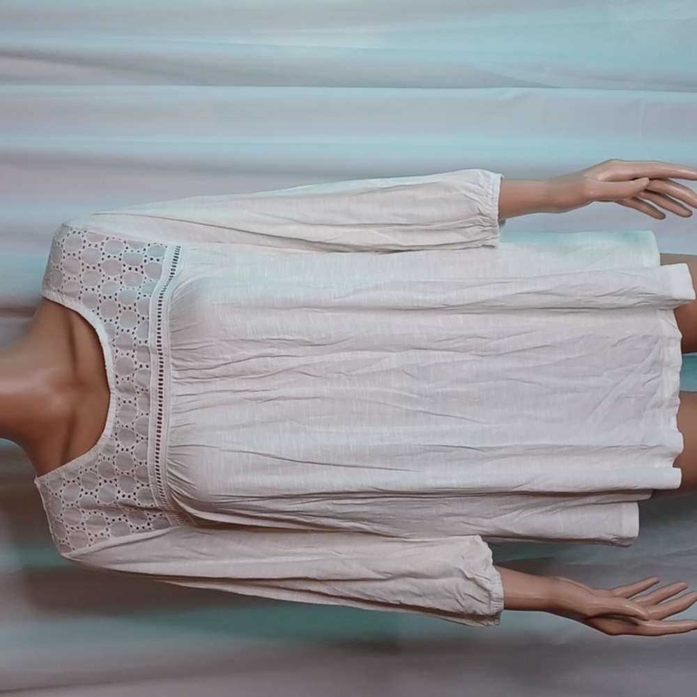 Suzanne Betro White blouses 3/4 sleeve size M